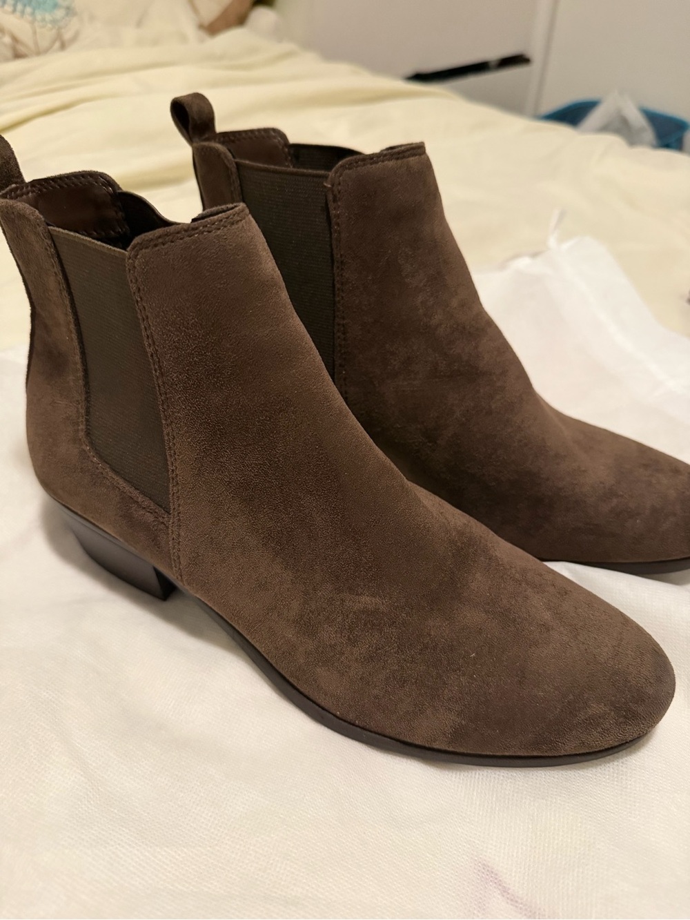 Women's Brown Suede Chelsea Ankle Boots